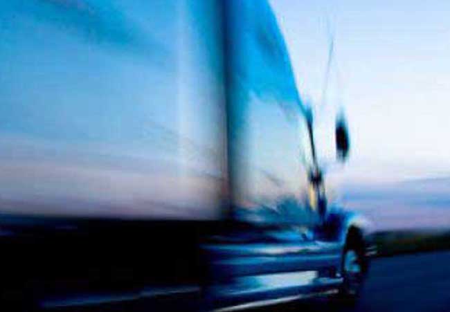 truck speeding in a highway