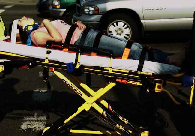 Injured woman