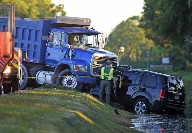 Truck accident in ditch