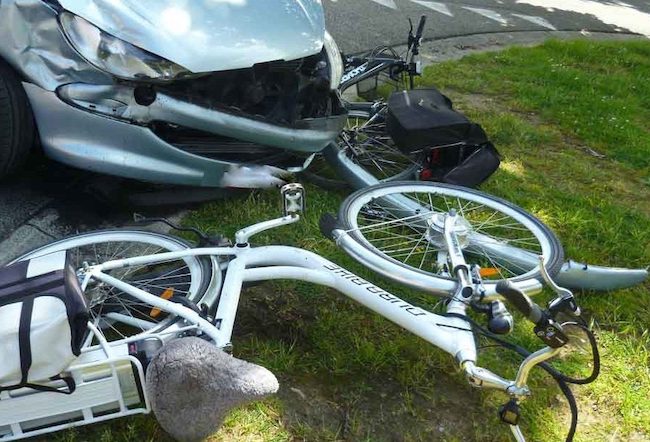 bicycle in an accident
